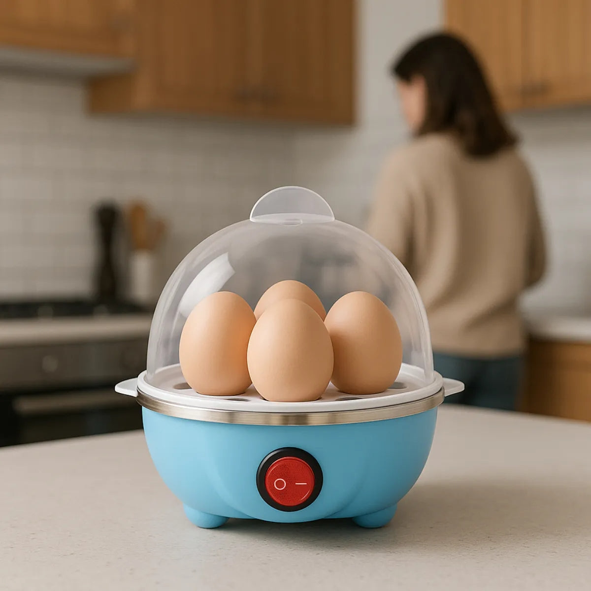 Aparelho Elétrico Cozedor de Ovos – Portátil a Vapor para Cozinha (110v/220v)