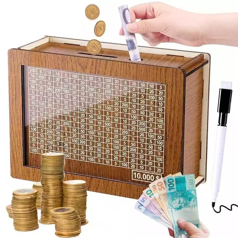 Cofre Caixa Desafio 10mil de Madeira Método Japonês