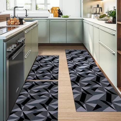 Kit 3 Tapetes Cozinha Antiderrapante Geométrico