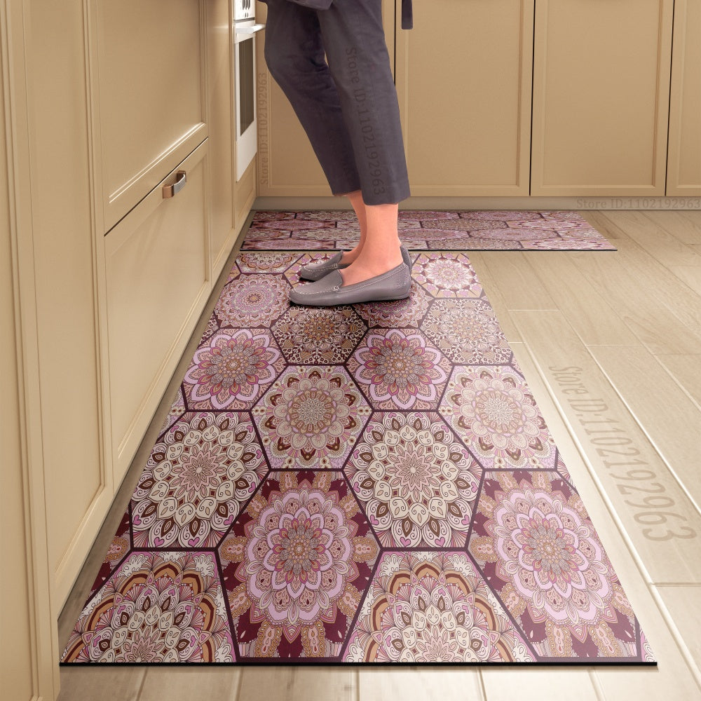 Tapete de Cozinha Estilo Azulejo – Antiderrapante, Impermeável e Fácil de Limpar