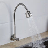 Torneira de Parede Inox Prata para Cozinha com Chuveiro 360° – Luxo